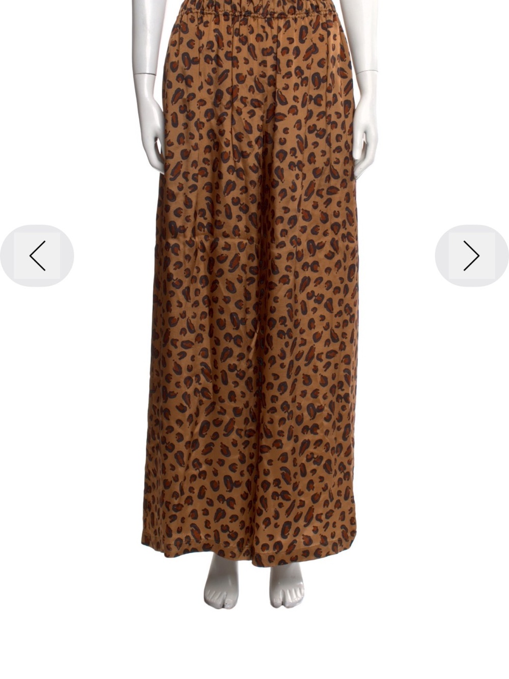 Rosetta Getty Brown Leopard Print Wide-Leg Pants